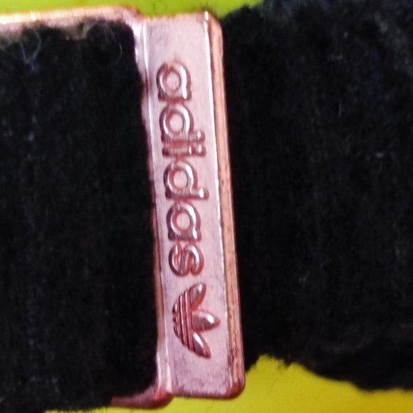 Adidas Money corduroy cap / hat gold steel badge black women's - Picture 5 of 13